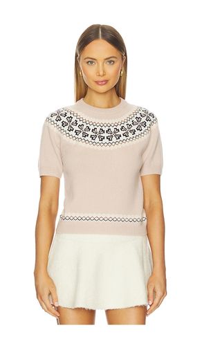 The Short Sleeve Cashmere Fairisle in Blush. - size L (also in M, S, XS) - FRAME - Modalova