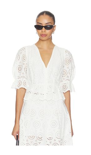 The Deco Eyelet Tiered Blouse in . Size L. Also in M - FRAME - Modalova