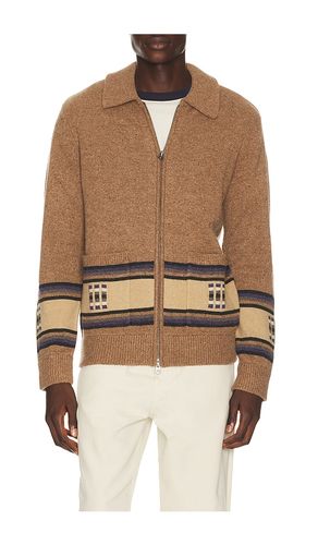 Blanket Stripe Zip Sweater in Brown. - size L (also in M, S, XL/1X) - Faherty - Modalova