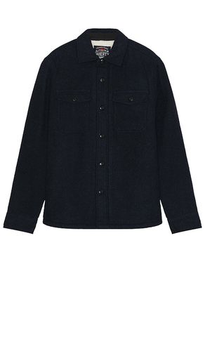 High Pile Fleece Lined Wool Shirt in Navy. - size L (also in M, S) - Faherty - Modalova