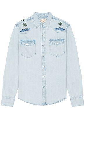 Sun & Waves Embroidered Shirt in Denim-Light. - size L (also in M) - Faherty - Modalova