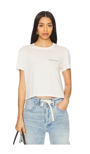 Cropped Collegiate Tee in Cream. - size L (also in M, S, XS) - Favorite Daughter - Modalova