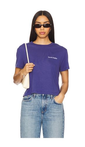 Cropped Collegiate Tee in Navy. - size L (also in M, S, XS) - Favorite Daughter - Modalova