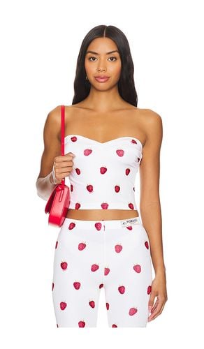 Raspberry Print Bustier Top in White. - size L (also in M, S, XS) - FIORUCCI - Modalova