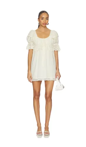 Juniper Puff Sleeve Mini Dress in Yellow. - size L (also in S) - For Love & Lemons - Modalova