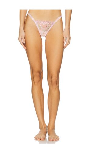 Ily Embroidery Thong Panty in Blush. - size L (also in XL) - For Love & Lemons - Modalova