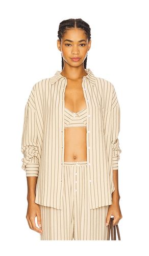 Mindy Striped Button Down Shirt in Beige. - size L (also in M, S, XS) - For Love & Lemons - Modalova