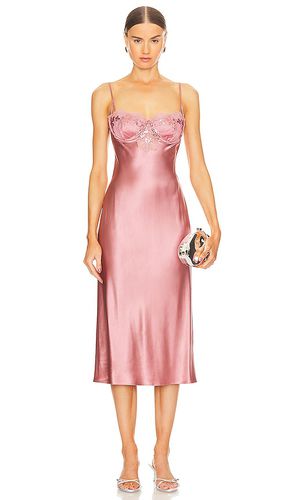 Sequin Violet Embroidery Slip Dress in Pink. - size L (also in M, S, XS) - fleur du mal - Modalova