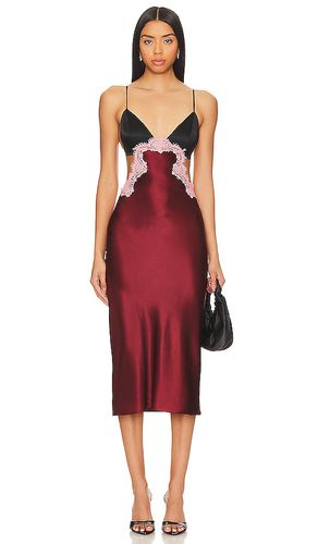 Silk And Lace Cutout Slip in Burgundy. - size L (also in M, S) - fleur du mal - Modalova