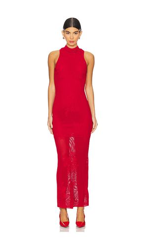 Lace Pointelle Knit Racer Dress in Red. - size L (also in M, S, XS) - fleur du mal - Modalova