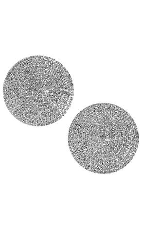 Embellished Crystal Reusable Nipple Covers in Metallic Silver - fleur du mal - Modalova