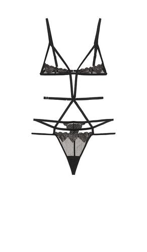 Heart Embroidery Ouvert Bondage Bodysuit in . - size L (also in M, S, XS) - fleur du mal - Modalova