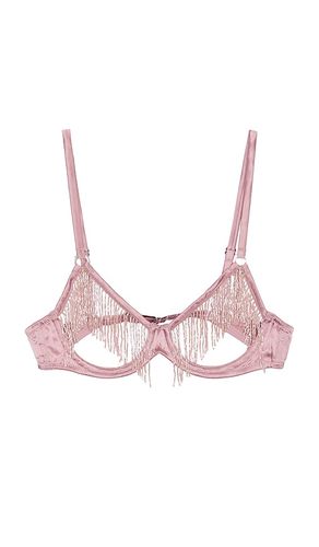 Beaded Fringe Ouvert Bra in Rose. - size 34C (also in 34D) - fleur du mal - Modalova