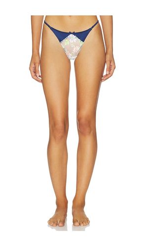 Delara Embroidered Thong in Navy. - size 1 (also in 2, 3, 4, 5) - fleur du mal - Modalova