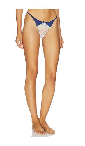 Delara Embroidered Thong in Navy. - size 1 (also in 2, 3, 4, 5) - fleur du mal - Modalova