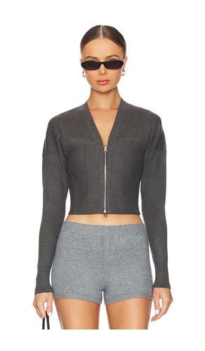 Knit Zip Bustier Cardigan in Grey. - size L (also in M, S, XS) - fleur du mal - Modalova