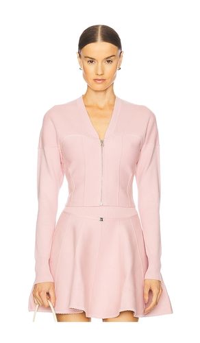 Knit Zip Bustier Cardigan in Pink. - size L (also in M) - fleur du mal - Modalova