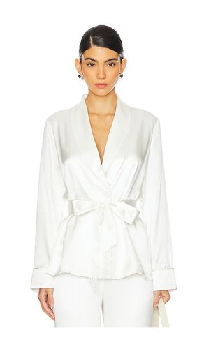 X Galia Lahav Beaded Fringe Silk Smoking Jacket in . - size L (also in M, XS) - fleur du mal - Modalova