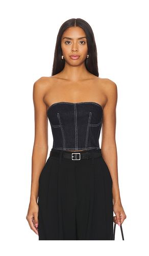 Denim Cropped Bustier in Denim-Dark. - size 0 (also in 2, 4, 6, 8) - fleur du mal - Modalova