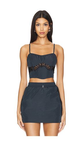 Nylon And Lace Bustier in Navy. - size L (also in M, S, XS) - fleur du mal - Modalova