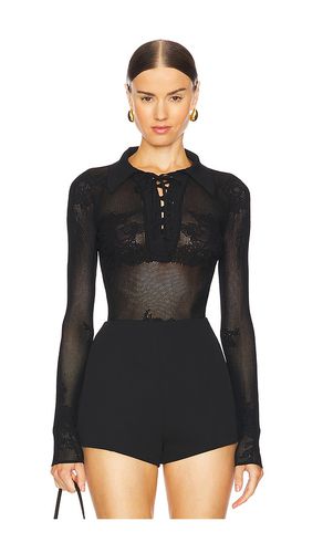 Lace Pointelle Collared Bodysuit in . - size L (also in M, S, XS) - fleur du mal - Modalova