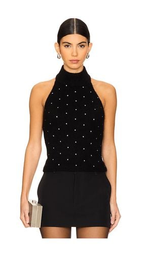 Jersey de cuello alto con cuello halter de punto rhinestone en color talla L en - Black. Talla L (también en M - fleur du mal - Modalova