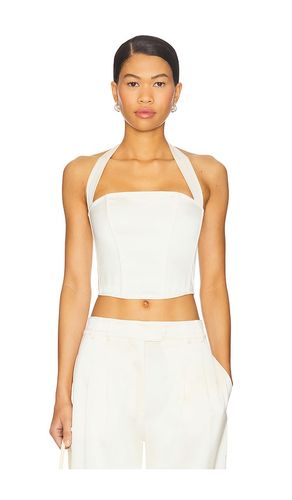 Satin Halter Corset Top in Cream. - size 2 (also in 4, 6) - fleur du mal - Modalova