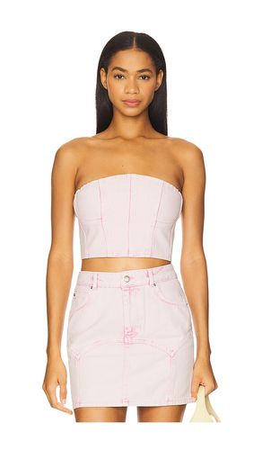 Colored Denim Bustier Top in Pink. - size 0 (also in 10, 2, 4, 6, 8) - fleur du mal - Modalova