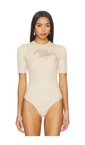Lace Guipure Knit Bodysuit in Beige. - size L (also in M, S, XS) - fleur du mal - Modalova