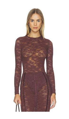 BODYSUIT AUS STRETCH-SPITZE MIT LANGEN ÄRMELN LE in . Größe L. Also in M, S, XL, XS - fleur du mal - Modalova