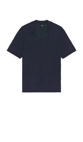 Marilyn Short Sleeve Knit Button Down Shirt in Blue. - size L (also in M, S) - FORMER - Modalova