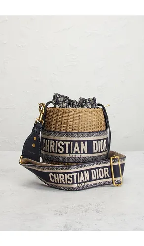 Dior Wicker Oblique Drawstring Bucket Bag in - FWRD Renew - Modalova