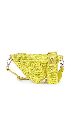 Prada Raffia Triangle Shoulder Bag in - FWRD Renew - Modalova