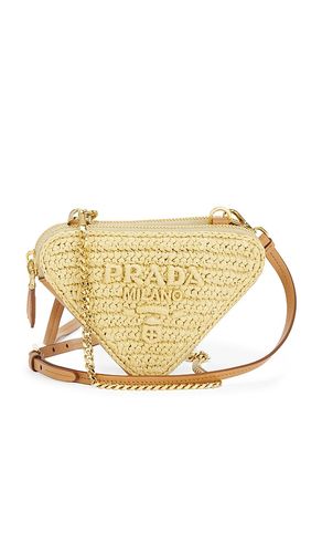 Prada Raffia Mini Triangle Shoulder Bag in - FWRD Renew - Modalova