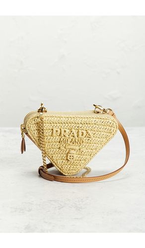 Prada Raffia Mini Triangle Shoulder Bag in - FWRD Renew - Modalova