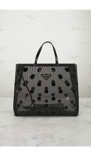 Prada Polka Dot Sequined Mesh Tote Bag in - FWRD Renew - Modalova