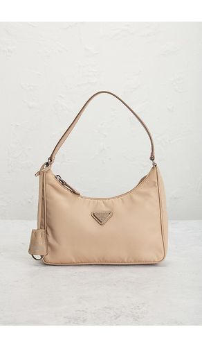 Prada Mini Re-Edition 2000 Re-Nylon Shoulder Bag in Tan - FWRD Renew - Modalova