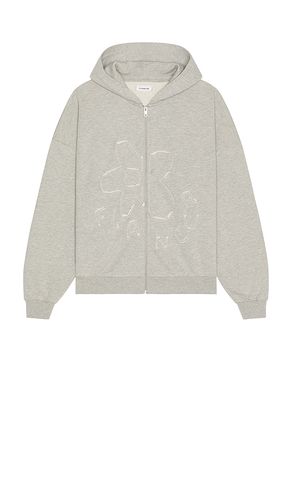 Blossom Patches Zip-Up Hoodie in Grey. - size L (also in M) - FLANEUR - Modalova