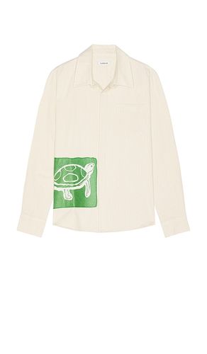 Embroidered Turtle Shirt in Cream. - size L (also in M, S) - FLANEUR - Modalova