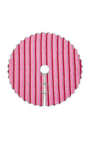 Falda de árbol de rayas de madera de nieve snowwood stripe tree skirt en color rosado talla all en & & Gr - Furbish Studio - Modalova