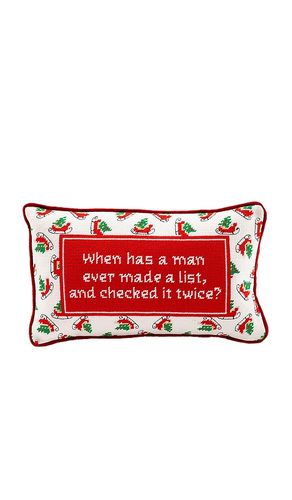 KISSEN CHECK IT TWICE NEEDLEPOINT PILLOW in - Furbish Studio - Modalova