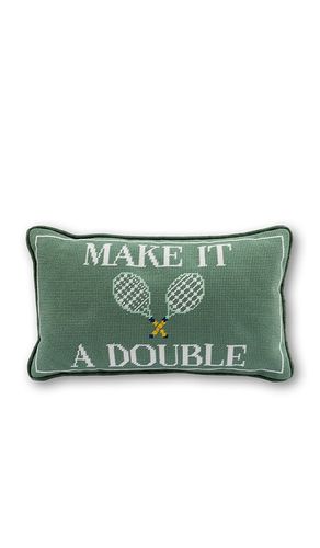 Make it double needlepoint pillow in color green size all - Furbish Studio - Modalova