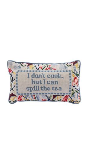 Spill The Tea Needlepoint Pillow in - Furbish Studio - Modalova