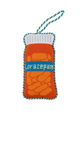 Lorazepam needlepoint ornament en color naranja talla all - Furbish Studio - Modalova