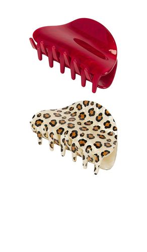 Cheetah Claw Clip Set in - Frasier Sterling - Modalova