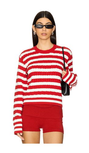 Varsity Cable Knit Sweater in Red. - size L (also in M, S, XL, XS) - Frankies Bikinis - Modalova