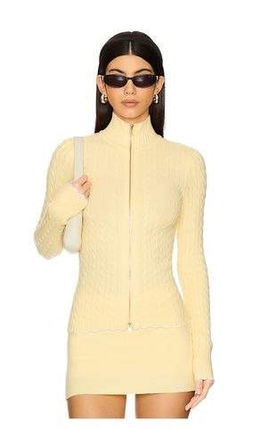 Carter Cable Knit Sweater in Lemon. - size L (also in M, S, XS) - Frankies Bikinis - Modalova