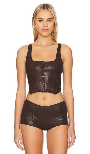 X REVOLVE Mirage Leather Vest in Chocolate. - size M (also in L) - Frankies Bikinis - Modalova