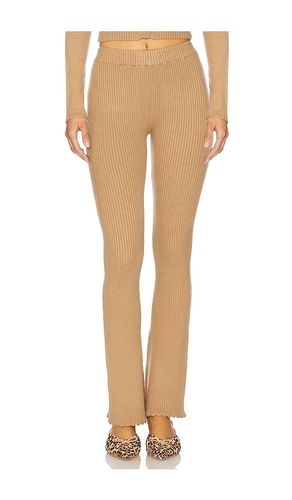 X Bella Hadid Texas Ribbed Knit Pant in Tan. - size L (also in M, S, XS) - Frankies Bikinis - Modalova
