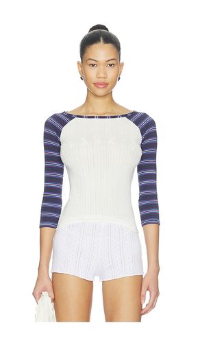 Game Day Pointelle Baseball Tee in . Taglia L. Also in M, S, XL, XS - Frankies Bikinis - Modalova